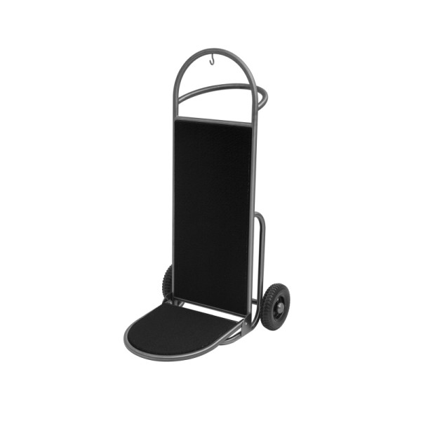 WAS Gepäckkarre SPRINT, 61 x 70 x 120 cm, gun metal, poliert, schwarzer Teppich, Edelstahl, 5526005