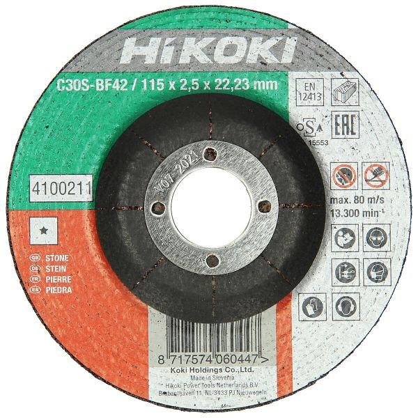 HiKOKI Trennscheibe 115x3x22,23 mm Stein, F 42, 4100211