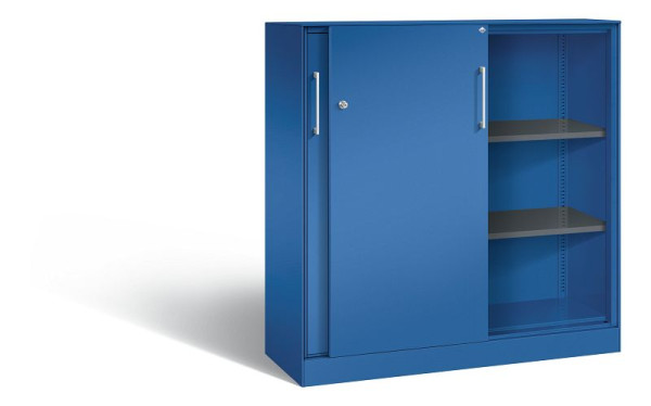 C+P Schiebetürenschrank Asisto, H1310xB1200xT435mm, Farbe: Enzianblau, Bügelgriff, 3 OH, 142031-000 S10128