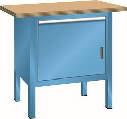 LISTA Kompaktwerkbank (BxTxH) 1000x700x840mm Multiplex KEY Lock, Lichtblau, 1 Schublade, 64.103.010