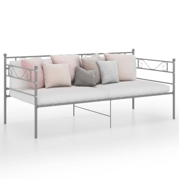 vidaXL Schlafsofa Bettgestell Grau Metall 90x200 cm, 324769