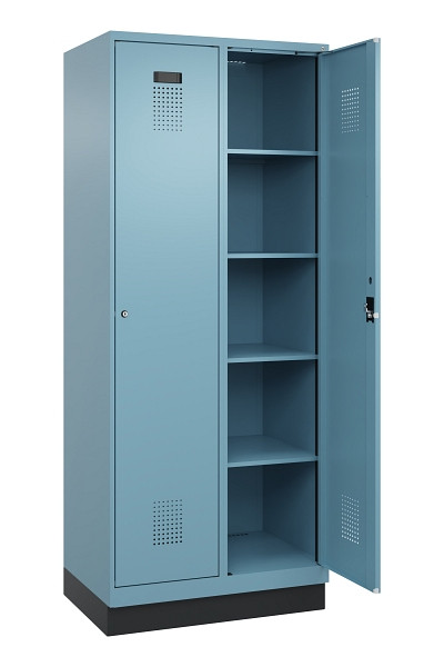 C+P Wäsche-Spind Evolo PLUS, mit Sockel, 2 Abteile, 1950x800x500mm, 0010/0010, Verschluss Zylinderschloss, Ablageböden 8, 049020-22B S10048