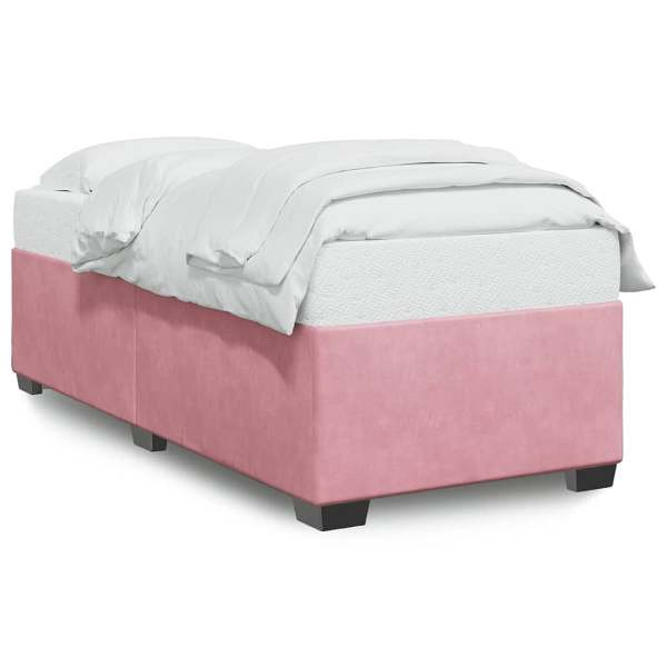 vidaXL Bettgestell Rosa 100x200 cm Samt, Polyester, 3284618