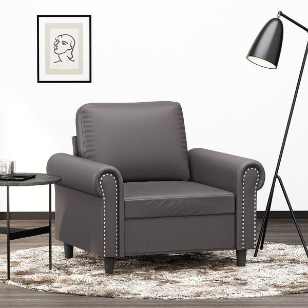 vidaXL Sessel Grau 60 cm Kunstleder, 359496, 8721012135819