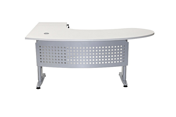 Mades Schreibtisch, Chefschreibtisch, Winkelschreibtisch "Gela", Grau, rechts gewinkelt, MAG1016180GR R