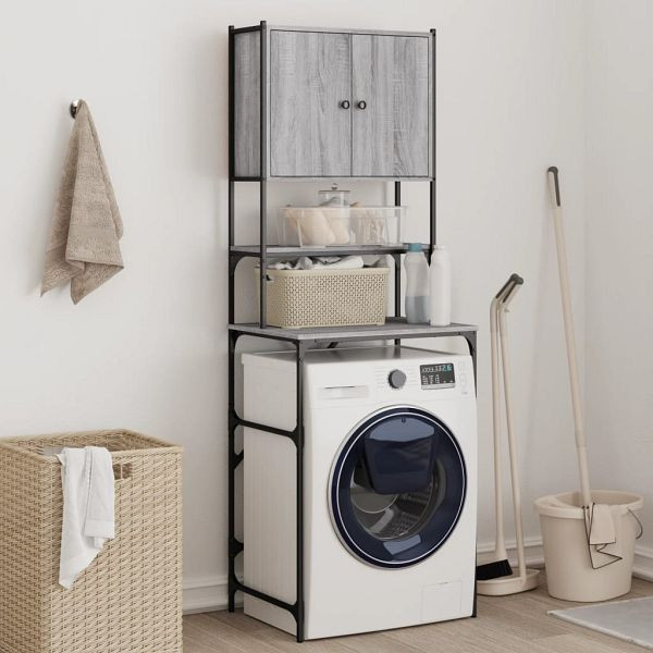 vidaXL Waschmaschinenschrank Grau Sonoma-Eiche 68x48,5x194 cm, 838976