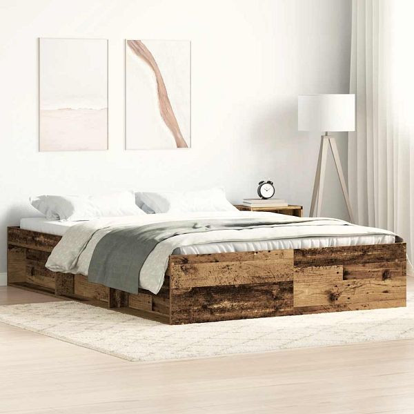vidaXL Bettgestell ohne Matratze Altholz-Optik 120x190cm Holzwerkstoff, 3328876