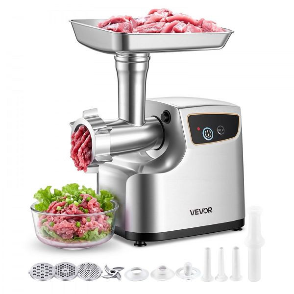 VEVOR Elektrischer Fleischwolf #8, 2,3 kg/min, 3 Lochscheiben, 3 Wurstfüllrohre, Kubbe-Set, 700 W 2-in-1 Küchenmaschine, SYTMDDJRJQSYWRGJT001V2