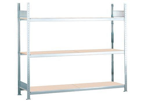 Schulte Weitspannregal mit Spanplatten, Grundfeld, 3 Lagerebenen, Fachbreite 1500 mm, 1560 x 836 x 2000 mm, 278934