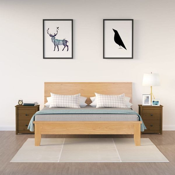 vidaXL Nachttische 2 Stück Honigbraun 50x35x61,5 cm Massivholz Kiefer, 813686