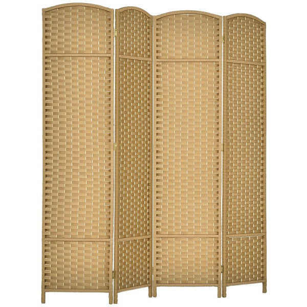 HOMCOM 4-teiliger Raumtrenner, Faltbarer Sichtschutz, Sichtschutzwand für Wohnzimmer, 830-814V00ND