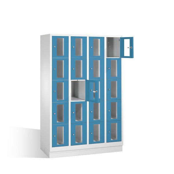 C+P Schließfachschrank Classic, H1800xB1190xT500mm, Farbe: Lichtgrau / Lichtblau, 8020A405 S10003