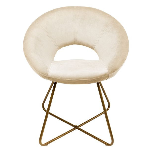 HOME DELUXE Samtstuhl SELESA - Farbe Beige, 35700, 4058166184542