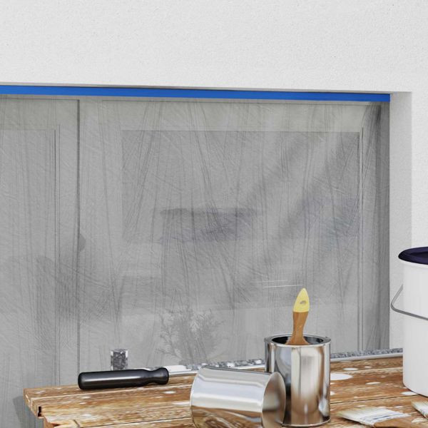 vidaXL Maskierfolie mit Klebeband Transparent und Blau, 42033255