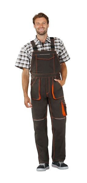 Planam Basalt Neon Latzhose, oliv/orange, Größe 44, 6232044