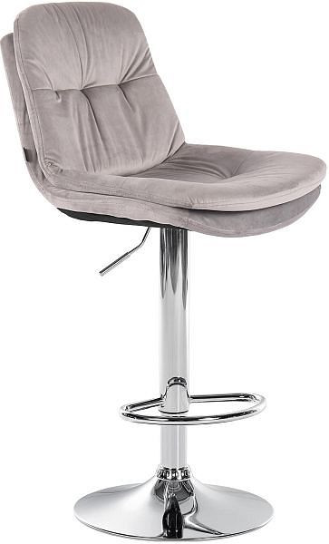 CLP Barhocker Laurel Samt chrom, grau, 323950, 4255716316822