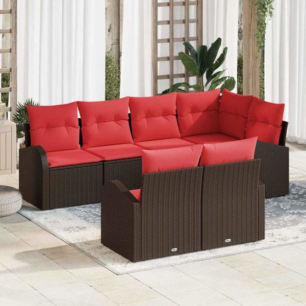 vidaXL Gartensofa-Set Braun Poly-Rattan, 3346084, 8721158956705