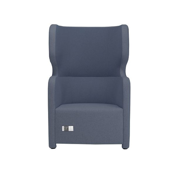 Bisley Sessel Vivo, Einsitzer, Hohe Rückenlehne, 2 Steckdosen und 2 USB Anschlüsse, NE0333 indigoblau, VIVH1P.NE0333