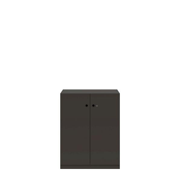 Bisley Flügeltürenschrank Pren, Mit Zylinderschloss, 2 Fachböden für 2,5 OH, H 1018 x B 800 x T 500 mm, 062 sanftes schwarz, PNC08102SL062
