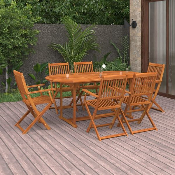 vidaXL 7-tlg. Garten-Essgruppe 180x90x75 cm Massivholz Akazie, 3086970