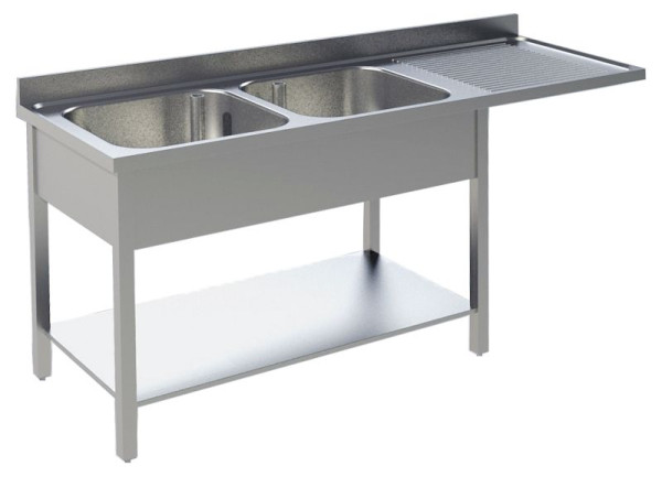 KBS Spülcenter für Spülmaschinen, 2 Becken links, 160x70x90cm, 92012104