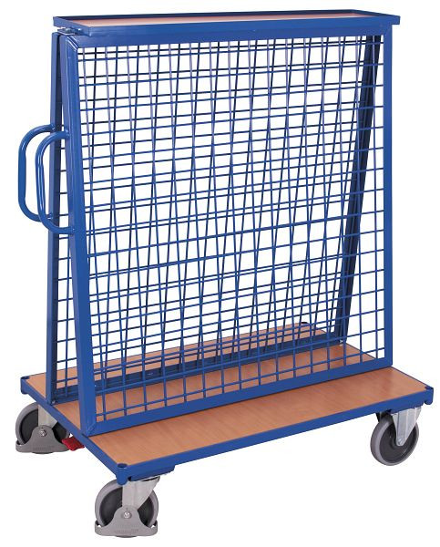 VARIOfit Werkstückwagen mit Ablage, Ladefläche: 2 x 1.260 x 245 mm, RAL 5010 enzianblau, sw-800.801