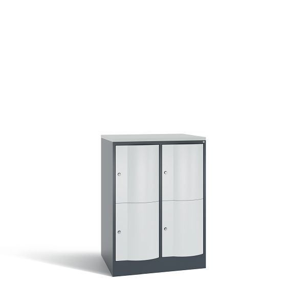 C+P XL-Schließfachschrank Resisto,4 Fächer, H1077B772T640mm,Anthrazit/Grau/DBSHellgrau, 8472-273 S10091