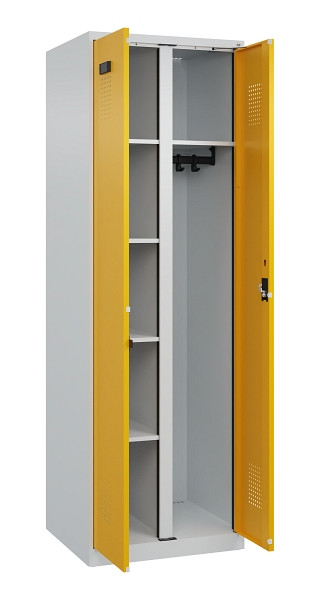 C+P Wäsche-/Garderobenspind Evolo PLUS, 2 Abteile, 1850x600x500mm, 7035/1004, Zylinderschloss, 049600-20 S10027