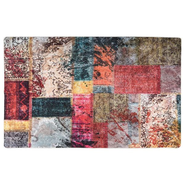 vidaXL Teppich Waschbar Patchwork Mehrfarbig 160x230 cm Rutschfest, 337967
