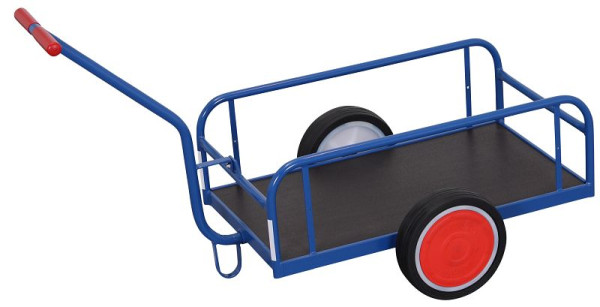 VARIOfit Handwagen ohne Bordwand, Ladefläche: 785 x 435 mm, RAL 5010 enzianblau, Radsatz: Vollgummibereifung, zu-1276