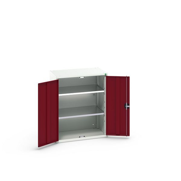 bott verso Flügeltürschrank, mit 2 Fachböden, BxTxH: 800 x 550 x 1000 mm, Lichtgrau / Purpurrot, 16926159.24