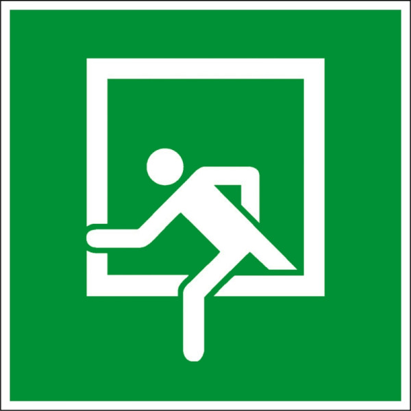 Eichner Rettungsschild "Notausstieg", B x H: 20 x 20 cm, Folie, selbstklebend, langnachleuchtend HI 150, 9225-14041-020