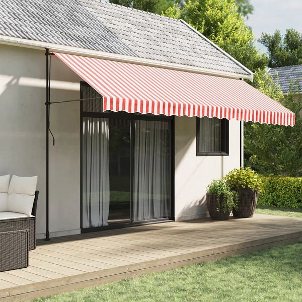 vidaXL Markisenbespannung Rot und Weiß Gestreift 4,5x3,5 m, 367719