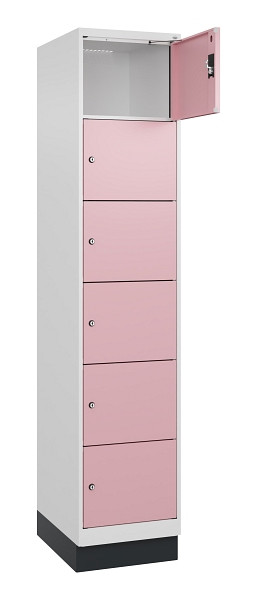 C+P Schließfachschrank Evolo PLUS, mit Sockel, 6 Fächer, 1950x400x500mm, 9016/30, 049020-126 S10018