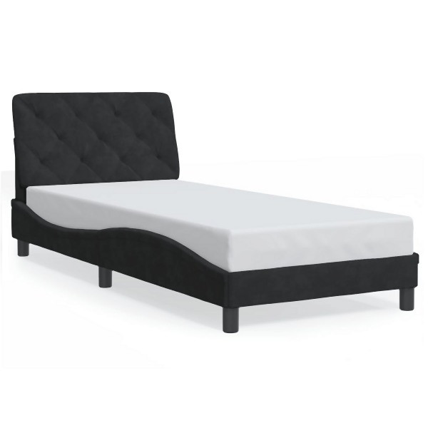 vidaXL Bettgestell mit Kopfteil Schwarz 90x190 cm Samt, 3207895
