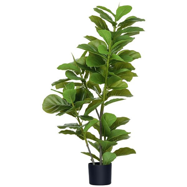 HOMCOM Künstliche Ficus-Pflanze, 110 cm hoch mit 90 Blättern & Topf für Wohnzimmer, 830-804V00GN