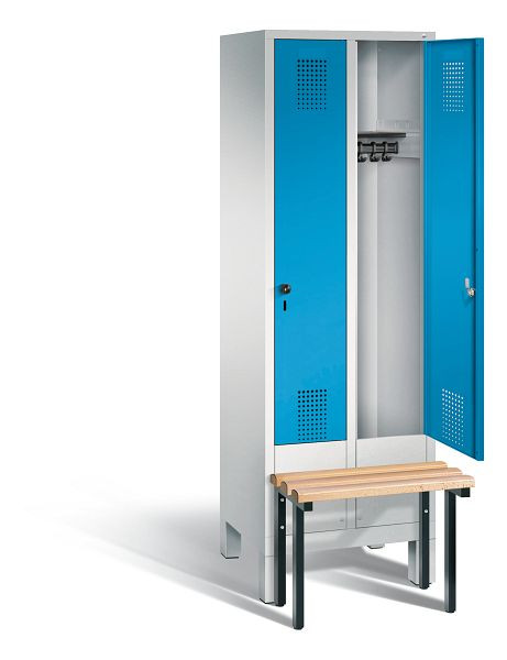 C+P Garderobenschrank Evolo, H1850xB610xT815mm, Farbe: Lichtgrau / Lichtblau, 48030-20 S10008