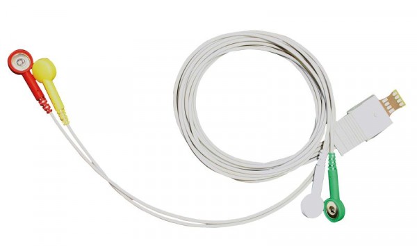Golmed 4-adriges LZ-EKG-Komplettkabel mit Druckknopf, zu Schiller MT-101, 1-4-MT