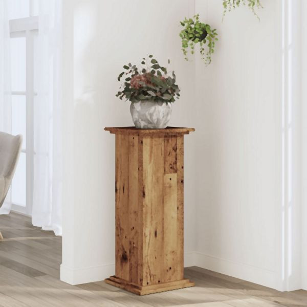 vidaXL Pflanzenständer Altholz-Optik 33x33x80 cm Holzwerkstoff, 852976