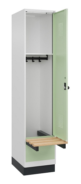 C+P Spind Evolo PLUS, 1 Abteile, 1950x400x815mm, 9016/6019, Drehriegel, 049040-12 S10019