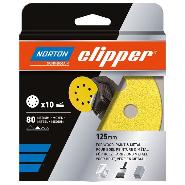 Norton Clipper Schleifscheiben 8-Loch Ø125 mm K180, VE: 10 Stück, 66261118238