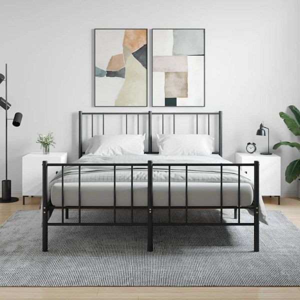 vidaXL Nachttische 2 Stück Hochglanz-Weiß 40x40x50 cm Holzwerkstoff, 827569
