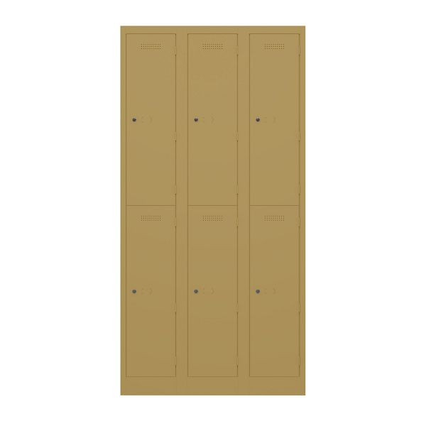 Bisley Garderobenschrank Primary Locker, 3 Abteile mit je 2 Fächern übereinander, 682 dijon, PL3050T2682