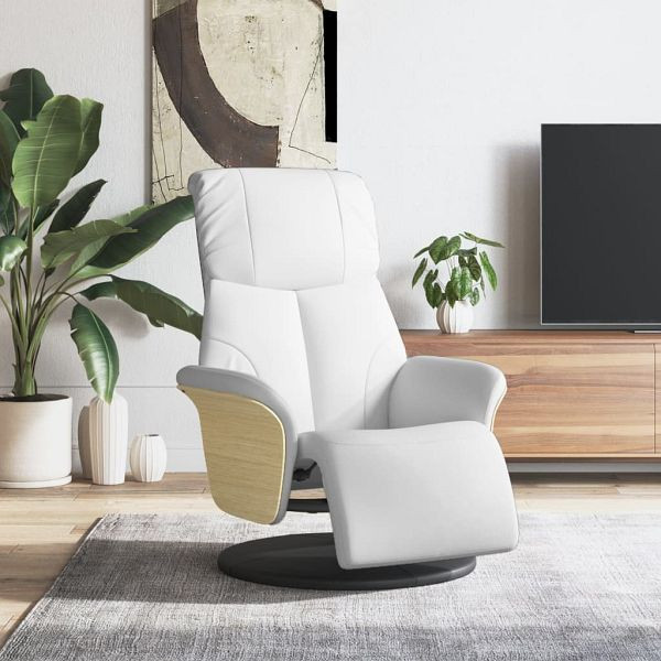 vidaXL Relaxsessel mit Fußteil Weiß Kunstleder, 356630