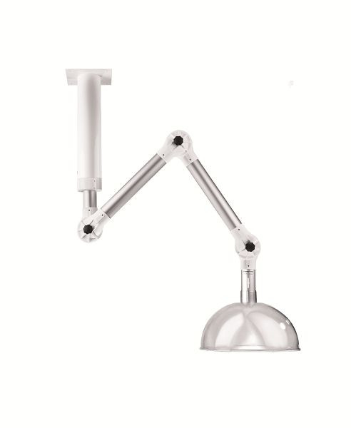 GEOVENT PERMA Absaugarm, Länge: 1420 mm, 3 Gelenke, weiß, ø76 mm, Wandmontage, 10-408HL