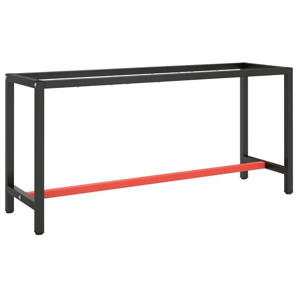 vidaXL Werkbankgestell Mattschwarz und Mattrot 170x50x79 cm Metall, 151452