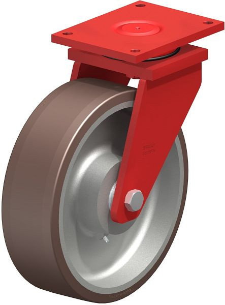 Blickle LS-GB 406K Stahlgeschweißte Schwerlast-Lenkrolle, schwere Drehkranz-Ausführung, Blickle Besthane®, Braun, 741422