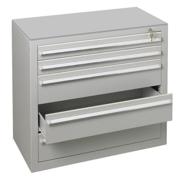 Schulte Schubladenblock 600 x 1000 x 500 mm, K/S RAL 7035 lichtgrau/RAL 7035 lichtgrau, Schubladen 1 x 100 mm, 2 x 200 mm, 36263