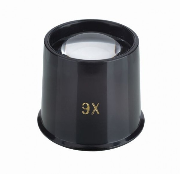 Schweizer Uhrmacherlupe Kunststoff, 9x/Ø28mm, bikonvex, 07172