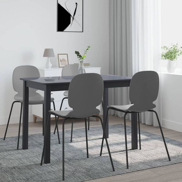 vidaXL Esstisch Schwarz 114x71x75 cm Gummiholz Massiv, 247364